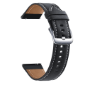 Pikkukuva 6 / 11: Samsung Galaxy Watch 3 45mm -rannekkeelle aitoa nahkaa oleva 22mm ranneke, rannekoru, kellonauha, ranneke Galaxy Watch 46mm -kelloon Black-Black 22mm