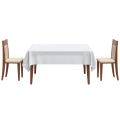 Miniatyrbilde 3 av 3: Bryllup Sateng Duk Bankett Spisebord Dekor Hvit Enkel Duk Bursdagsfest Arrangementer Utendørs Bordduk White 145x220cm