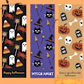 Pikkukuva 7 / 9: 30-90 kpl 9*3CM Hyvää Halloweenia Tarrat Kurpitsa Noita Pääkallo Sinettitarrat Leikekirjat Juhlapakettien Koristeluun 30pcs Style 1