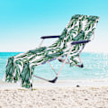 Miniatyrbillede 1 af 11: Tropiske Planter Mikrofiber Strandstol Betræk Håndklæde Med Lomme Udendørs Hurtigtørrende Bærbar Have Pool Loungestol Tæppe 14 73x210cm