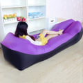 Miniatyrbilde 2 av 8: Lazy Lay Bag Høy Kvalitet Rask Oppblåsbar Lazy Sofa Lounger Luftsofa Unicorn Saccosekk Stol Utendørs Strand Lounger Pink M