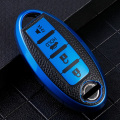 Miniatyrbillede 6 af 7: 4-knaps Bilnøgle Etui Cover til Nissan Leaf Micra Qashqai J11 J10 X Trail T32 Versa Note Patrol Nøgle Fob Cover Tilbehør Red