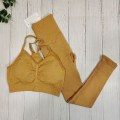 Pikkukuva 5 / 11: Joogasetti Fitness-vaatteet Seksikkäät urheiluvaatteet naisille Grey 3Pcs set M