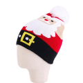 Miniatyrbilde 2 av 2: Høst og Vinter Ull Jule Jacquard Lue Foreldre-Barn Baby Ullue Søt Elg Strikket Lue Children's Santa Claus Red and White Average size