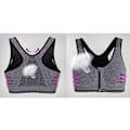 Miniatyrbillede 3 af 11: Yoga Trænings BH Åndbar Uden Bøjle Polstret Push Up Sports Top gray 4XL