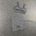 Pikkukuva 1 / 11: Jooga Rintaliivit Crop Top Urheiluliivit Treenausasu Saumaton Polyesteri Kuntosalisetti 2pcs Gray3 M