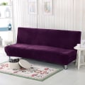 Miniatyrbillede 11 af 11: Universal Størrelse Plys Sofaseng Betræk Armløs Foldbar Sæde Betræk Strækbart Betræk Billig Sofabeskyttelse Elastisk Betræk Cream L Size