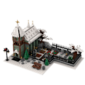 Miniatyrbillede 9 af 11: MOC Den Middelalderlige Arkitektur Og Lastbil Vinterlandsby - Markedsboder Byggeklodser Sæt Julebil Kirke Klodser Legetøj Gave 182PCS