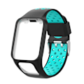 Pikkukuva 1 / 11: Silikoninen vaihtoranneke TomTom Multi-Sport /Runner2/3 -kelloon Black lake blue