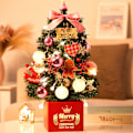 Miniatyrbild 3 av 11: Mini Julgransprydnader Skrivbordsjulgransdekoration 60 cm Julgran Rosa Simulering 45cm high-end red package