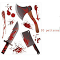 Pikkukuva 4 / 11: Suuret irrotettavat Happy Halloween -tarrat Verikädet Halloween-koristeet kotiin kylpyhuoneeseen WC:hen kauhuikkunoihin seinätarroihin Style 4