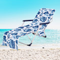Miniatyrbillede 1 af 11: Tropiske Planter Mikrofiber Strandstol Betræk Håndklæde Med Lomme Udendørs Hurtigtørrende Bærbar Have Pool Loungestol Tæppe 13 73x210cm