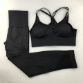 Pikkukuva 4 / 9: Joogasetti Naisten Fitness-vaatteet Urheiluvaatteet Leggingsit Pehmustetut Push-up Rintaliivit red M