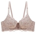 Miniatyrbild 4 av 5: Sexig Spets Push Up BH Dam Plus Size BC Kupa Stor Damunderkläder Bralette Blomma Ren Mässingsbroderi Underkläder White 40C