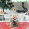 Miniatyrbild 7 av 7: God Jul Hantverk Ljusstake Gyllene Ljusstaks Ornament Julbordsdekoration Julklapp 2023 Gott Nytt År 2024 1pcs2