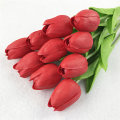 Miniatyrbilde 8 av 11: 10 stk. kunstige blomster hagetulipaner ekte berøringsblomster tulipanbukett dekor Mariage for hjemmebryllupsdekorasjoner falsk blomst B-white tulip