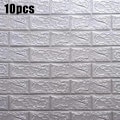 Pikkukuva 2 / 5: 3D Kolmiulotteinen 10/20 Kappaleen Tiilikuvioinen Seinätarra Itseliimautuva Vaahtomuovitaustakuva Hopeanharmaa 10 KPL Silver Grey 10PCS