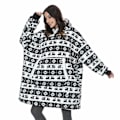 Miniatyrbilde 8 av 11: Vinter Oversized Hettegenser Teppe Med Ermer Fleece Genser Rutete Hette Dame Lomme Hettegenser Oversize Mykt Teppe Bread One Size