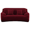 Miniatyrbild 1 av 11: Överdrag Enfärgat Sofföverdrag för Vardagsrum Elastiskt Hörnsofföverdrag Stolsöverdrag 1/2/3/4 Sits wine red 2-seater 145-185cm