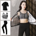 Miniatyrbilde 9 av 10: Yoga Sett Sport Sweatshirt Trening Vekttap Slank Svetting Short Sleeve Shirt M