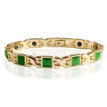 Miniatyrbillede 6 af 6: Elegant Dame Rosaguld Energi Sten Magnetisk Terapi Vægttab Armbånd Slankende Sundheds Smykker Gaver Multi
