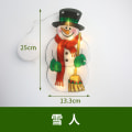 Miniatyrbilde 1 av 11: Sugekopp Vinduslampe Juledekorasjon Butikkatmosfære Sceneoppsett Høytids Dekorativ Lampe No. 2: Snowman
