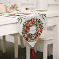 Miniatyrbilde 5 av 9: Nye Juledekorasjonsartikler Strikket Stoff Bordløper Kreativ Juleduk Spiseborddekorasjon Hjemmepynt Knitted cloth table runner elk style