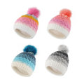 Miniatyrbillede 3 af 6: Hue Piger Udendørs Vinter Farvegradient plus Fluffy Bolde Hue Drenge Ærmehue Rainbow Average size