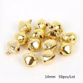 Miniatyrbild 9 av 9: 50-300 st Guld Bjällror Järnhängen Hängande Julgransprydnader Juldekorationer Fest DIY Hantverkstillbehör 10mm 100Pcs