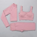 Miniatyrbild 1 av 11: Yoga Set Träningskläder Yoga Leggings och BH för Kvinnor 3 pcs sets pink2 S