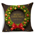 Miniatyrbild 7 av 11: Merry Xmas Prydnadskuddar Överdrag 40/45/50cm Julgran Snögubbe Ornament Bollar Kuddfodral för Soffa Vardagsrum Heminredning 40cm x 40cm 06