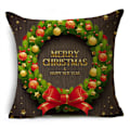 Miniatyrbild 7 av 11: Merry Xmas Prydnadskuddar Överdrag 40/45/50cm Julgran Snögubbe Ornament Bollar Kuddfodral för Soffa Vardagsrum Heminredning 40cm x 40cm 08