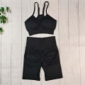 Pikkukuva 10 / 11: Joogasetti Fitness-vaatteet Seksikkäät urheiluvaatteet naisille Armygreen 3Pcs set L