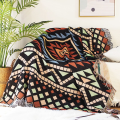 Miniatyrbild 9 av 11: Bohemisk Pläd Filt för Soffsäng Dekorativ Filt Utomhus Camping Filt Boho Sofföverdrag Pläd Picknick Filt Med Tofs Type 3 130x160cm