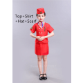 Miniatyrbild 1 av 9: Halloween Kostymer för Barn Flyguniformer Cosplay Pilot Flygvärdinna Flygplan Pojkar Flickor Karneval Rollspel Kläder Style5 4Pcs Height 140CM