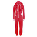 Miniatyrbild 1 av 4: Unisex Dam Herr Vuxen Pyjamas Sportkläder Onesie Jumpsuit Sovkläder Red M