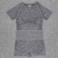 Pikkukuva 8 / 11: Joogasetit Saumaton Pitkähihainen Crop Top Korkeavyötäröiset Kuntosalileggingsit Naisille 5PcsSet-BlueGray L