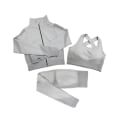 Pikkukuva 8 / 11: Joogasetit Pitkähihainen Paita+Urheiluliivit+Saumattomat Leggingsit Treenaus Juoksu Vaatteet Kuntosalivaatteet 2pcs Bra Suits Pink S