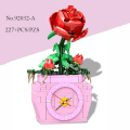 Miniatyrbillede 11 af 11: Bouquet DIY Byggeklodser Romantisk Rose Blomst Bonsai Kaktus Blomsterplante 3D Model Klodser Børns Pædagogiske Legetøj Pigegave 92032C No Box