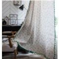 Pikkukuva 6 / 8: Boho Geometrinen Boheemi Verho Makuuhuoneeseen Olohuoneeseen Puuvilla Pellava Painetut Koristeverhot Tupsulla Kodin Sisustus E0014 W150XH240