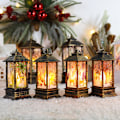 Miniatyrbilde 4 av 11: Jul Stormlykt Lysestake Lampe Liten Nattlampe Gammel Snømann Dekor Liten Nattlampe Skrivebordsdekorasjon Large size Wht