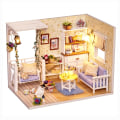 Miniatyrbild 1 av 11: Cutebee DIY Dockhus Kit Med Möbler LED-lampor DIY Miniatyr Byggnad Litet Hus Träleksaker för Barn Vuxna As  photo H13A
