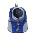 Miniatyrbild 1 av 11: Hundbärväska Ryggsäck Transportväska Portabel Reseväska Hund Frontväska Mesh Utomhus Vandring Huvud Ut Dubbla Axelband Sport NY A-Blue XL Bag