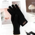 Miniatyrbild 6 av 9: Höst Vinter Herr Stickade Handskar Pekskärm Högkvalitativ Ull Enfärgade Handskar Herr Vantar 11762-Rhombus-Gray Elastic stretchable