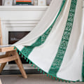 Miniatyrbillede 5 af 9: Amerikansk hæklet gitter patchwork gardin tryk solskærm perforeret frit stue soveværelse køkken krog vinduesgardin Hook W150CMxH280CM 1PC