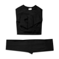 Pikkukuva 1 / 11: Joogasetti treeniurheiluvaatteet pitkähihainen crop-toppi korkeavyötäröiset leggingsit naisille 2E-Black M