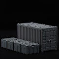 Pikkukuva 4 / 10: MOC Sotilaallinen Kontti Palikat Tiilet Laatikko Pojille WW2 Sota Tukikohta Tekninen Rakennus Tiilet Luova DIY Juguete Bloques Brinquedos container-grey