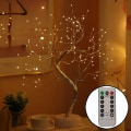 Pikkukuva 7 / 11: Led-puuvalo, kiitospäivän somistus, kodin koristelulamppu, joulujuhlat, helmiäispuu Golden five-pointed star tree lamp