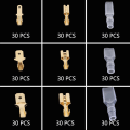 Miniatyrbillede 4 af 8: 135/270/315 stk. 2.8/4.8/6.3 mm Krympe terminal isolering tætnings ledningsstik han- og hunstik fjeder terminal Kit 135 PCS Gold