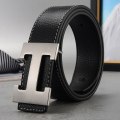 Miniatyrbild 1 av 11: Bälte Herr Casual Trendigt Allround Mellanålders Personer Ungdom Byxbälte Black Silver Buckle 115cm